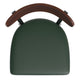 Walnut Wood Back/Green Vinyl Seat |#| Commercial Metal Barstool with Vinyl Seat and Wood Boomerang Back-Green/Walnut