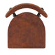 Walnut |#| Commercial Metal Barstool with Wood Seat and Boomerang Back-Walnut Finish