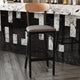 Natural Birch Wood Back/Gray Vinyl Seat |#| Commercial Metal Barstool with Vinyl Seat and Wood Boomerang Back-Gray/Natural