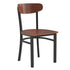 Wright Commercial Grade Dining Chair with 500 LB. Capacity Steel Frame, Solid Wood Seat, and Boomerang Back