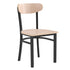 Wright Commercial Grade Dining Chair with 500 LB. Capacity Steel Frame, Solid Wood Seat, and Boomerang Back