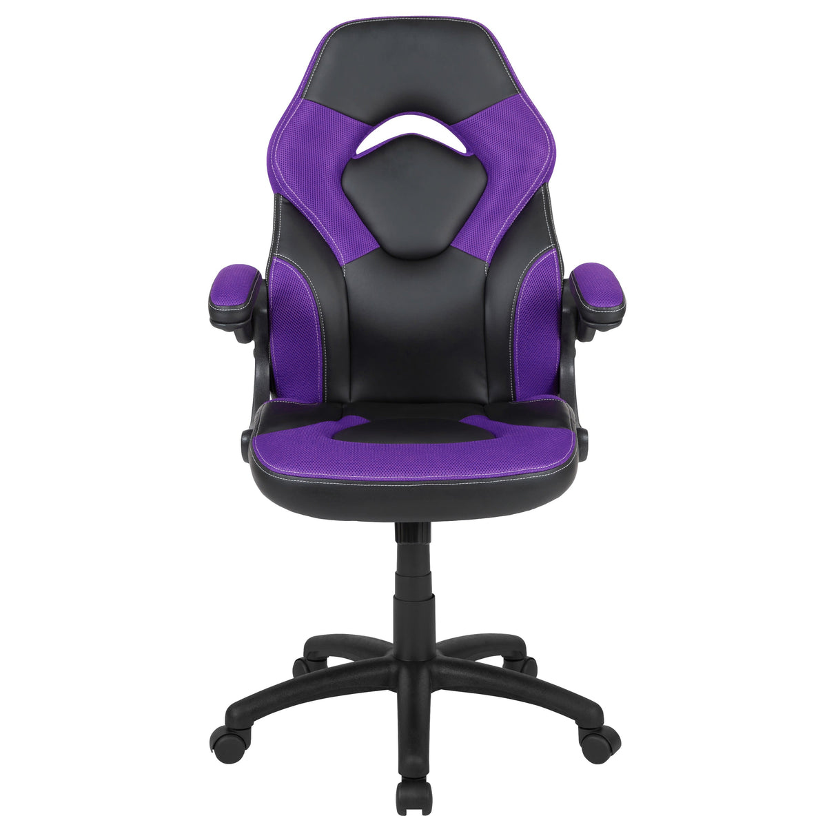 Purple |#| High Back Purple/Black Racing Style Ergonomic Gaming Chair with Flip-Up Arms