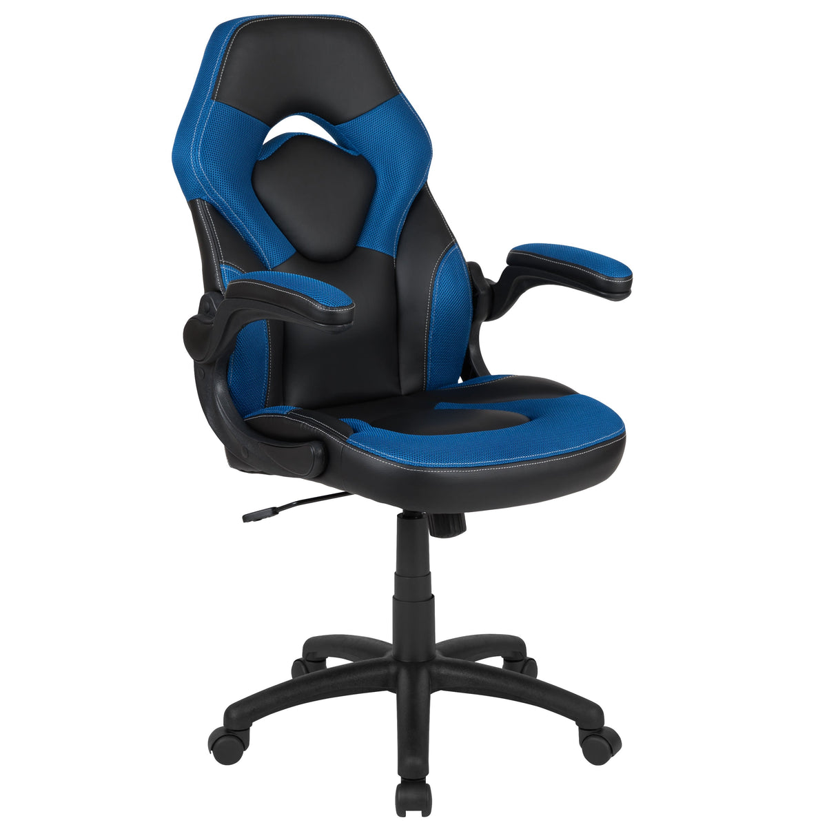 Blue |#| High Back Black/Blue Racing Style Ergonomic Gaming Chair with Flip-Up Arms