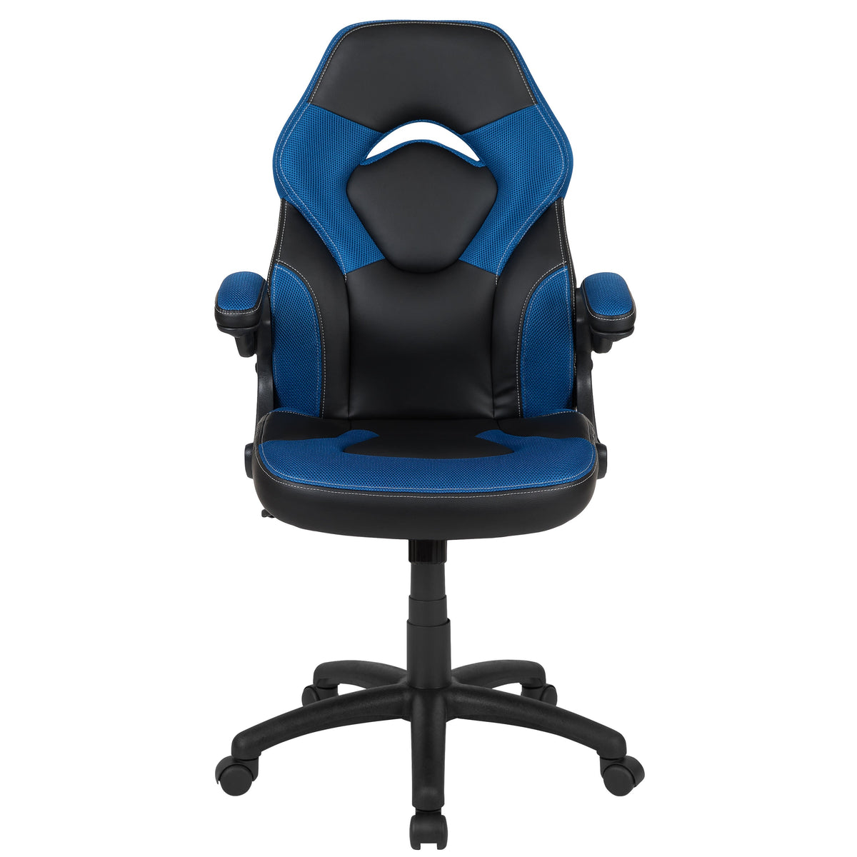 Blue |#| High Back Black/Blue Racing Style Ergonomic Gaming Chair with Flip-Up Arms