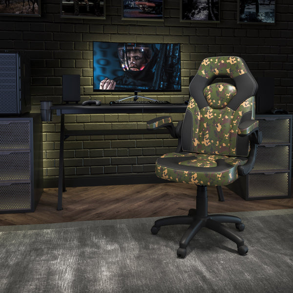 Camouflage |#| High Back Camouflage Racing Style Ergonomic Gaming Chair with Flip-Up Arms