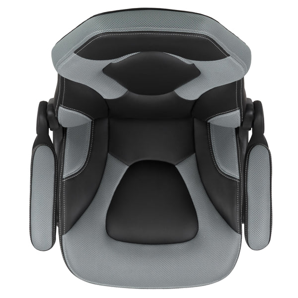 Gray |#| High Back Gray/Black Racing Style Ergonomic Gaming Chair with Flip-Up Arms