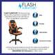 Orange |#| High Back Orange/Black Racing Style Ergonomic Gaming Chair with Flip-Up Arms