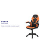 Orange |#| High Back Orange/Black Racing Style Ergonomic Gaming Chair with Flip-Up Arms