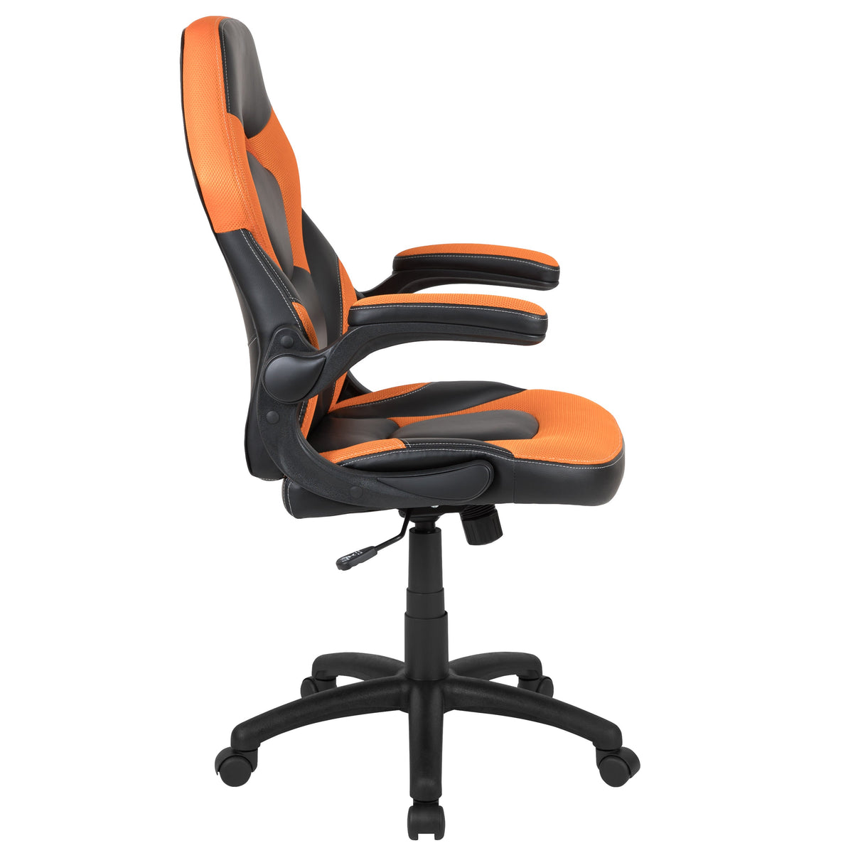 Orange |#| High Back Orange/Black Racing Style Ergonomic Gaming Chair with Flip-Up Arms