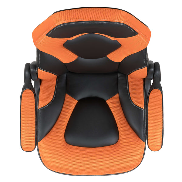 Orange |#| High Back Orange/Black Racing Style Ergonomic Gaming Chair with Flip-Up Arms