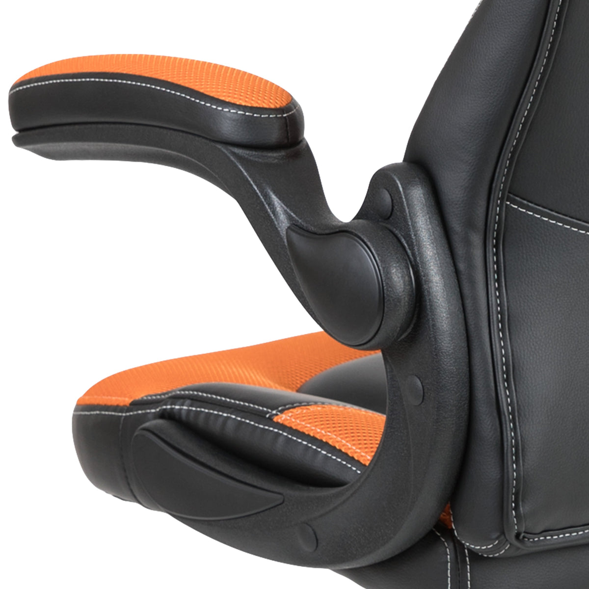 Orange |#| High Back Orange/Black Racing Style Ergonomic Gaming Chair with Flip-Up Arms