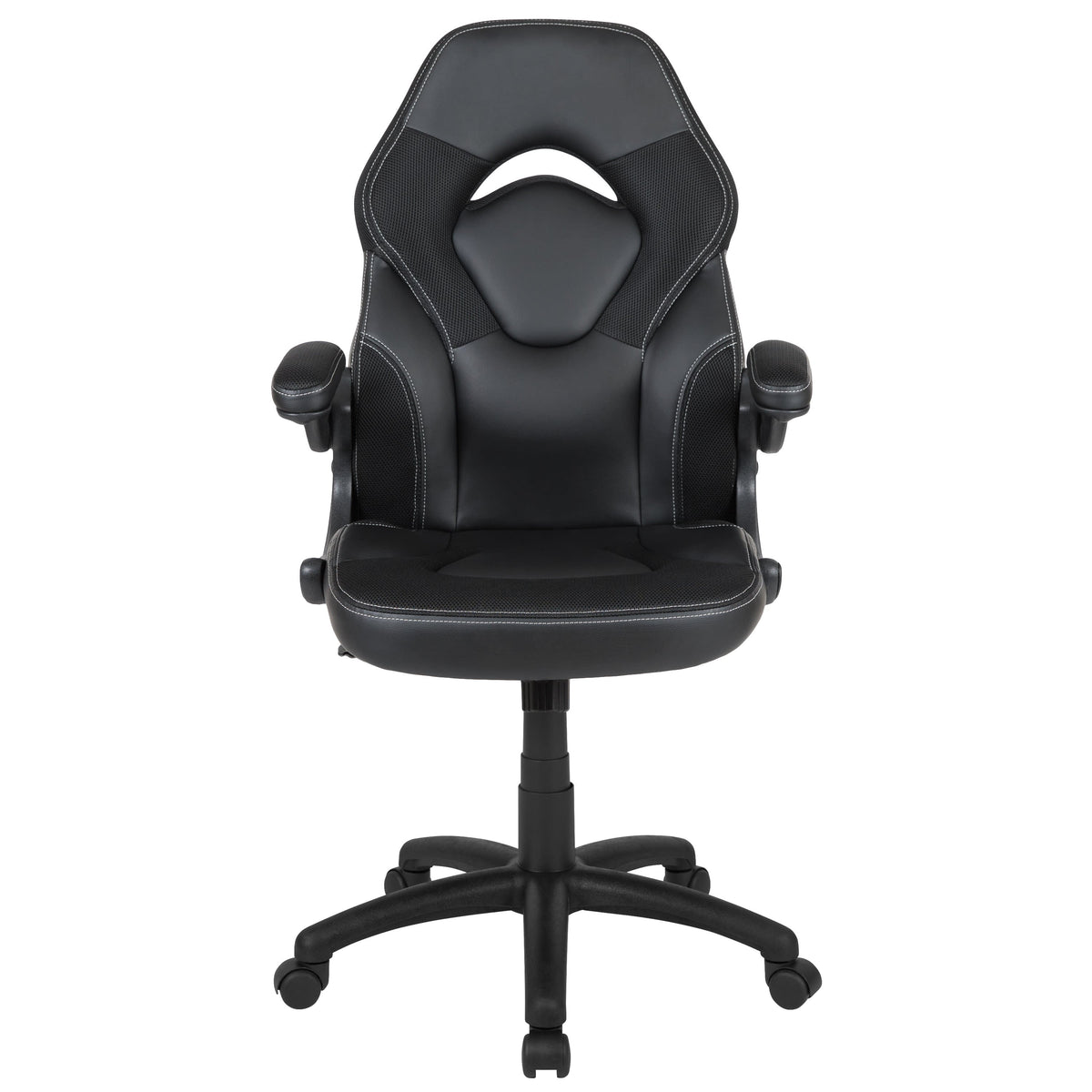 Black |#| High Back Black Racing Style Ergonomic Gaming Chair with Flip-Up Arms