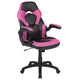 Pink |#| High Back Pink/Black Racing Style Ergonomic Gaming Chair with Flip-Up Arms