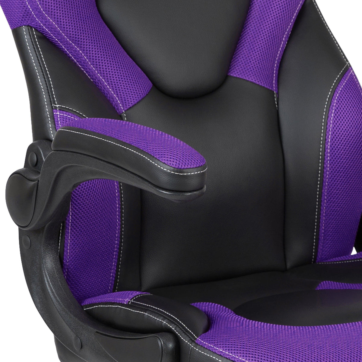 Purple |#| High Back Purple/Black Racing Style Ergonomic Gaming Chair with Flip-Up Arms