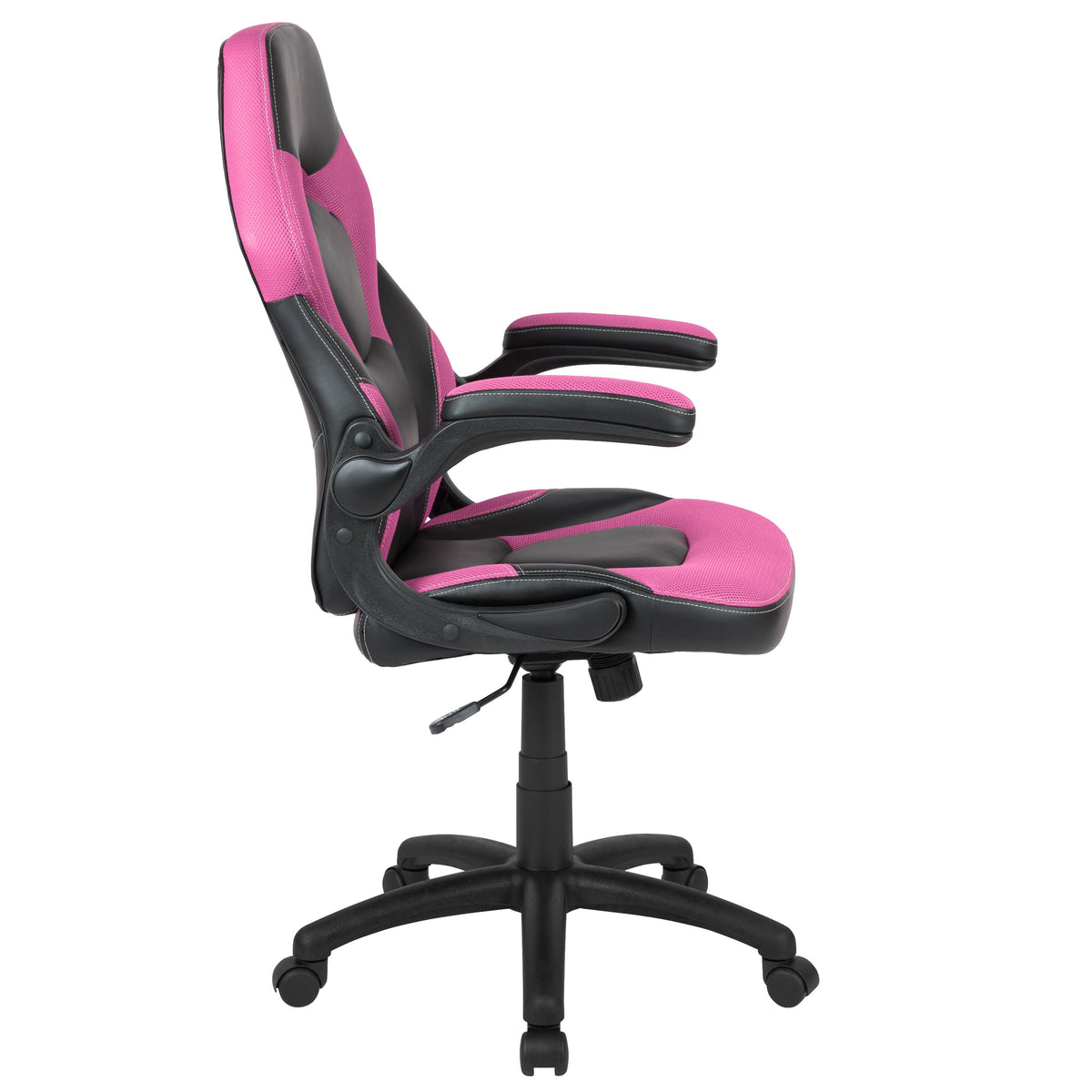 Pink |#| High Back Pink/Black Racing Style Ergonomic Gaming Chair with Flip-Up Arms