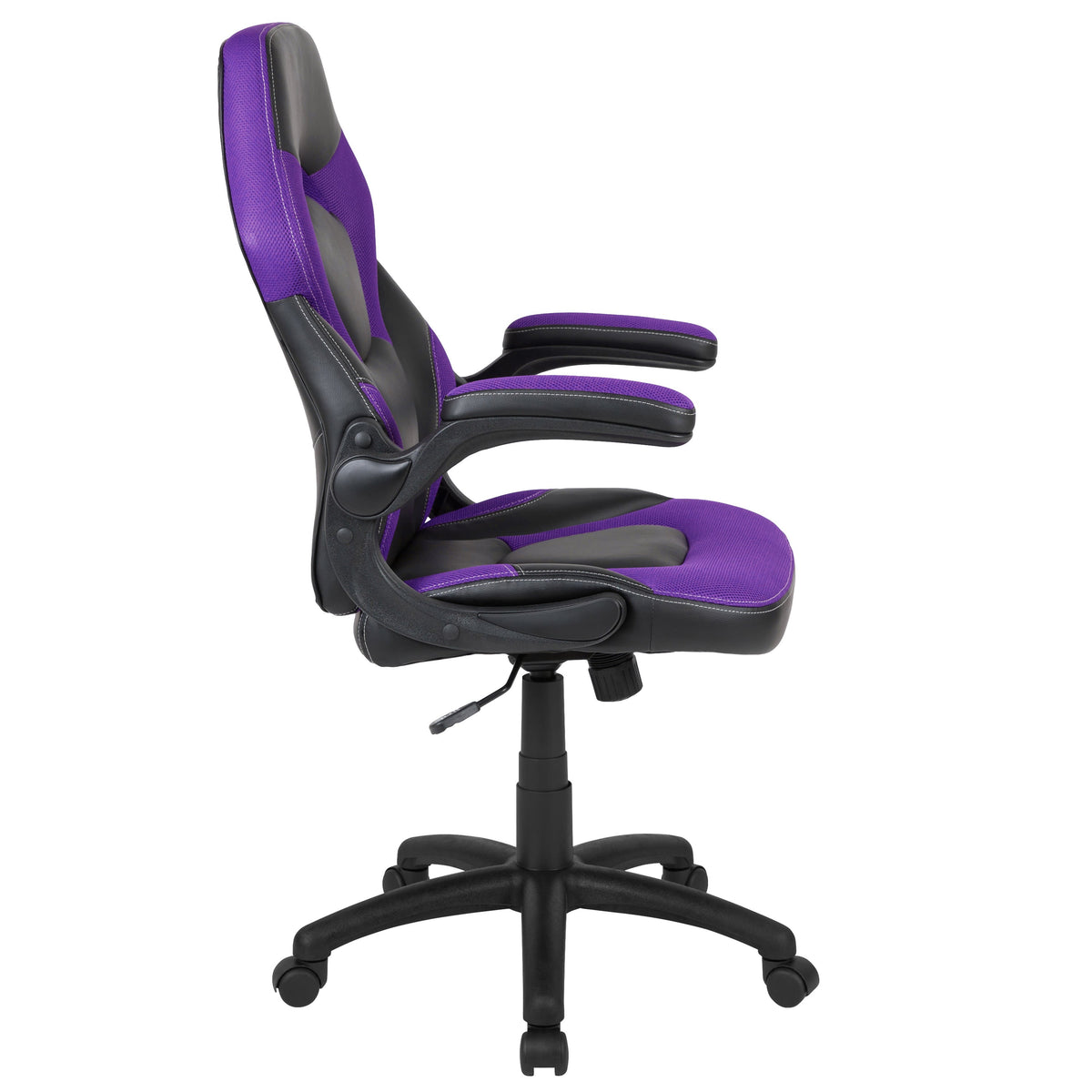 Purple |#| High Back Purple/Black Racing Style Ergonomic Gaming Chair with Flip-Up Arms