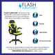 Neon Green |#| High Back Neon Green/Black Racing Style Ergonomic Gaming Chair with Flip-Up Arms