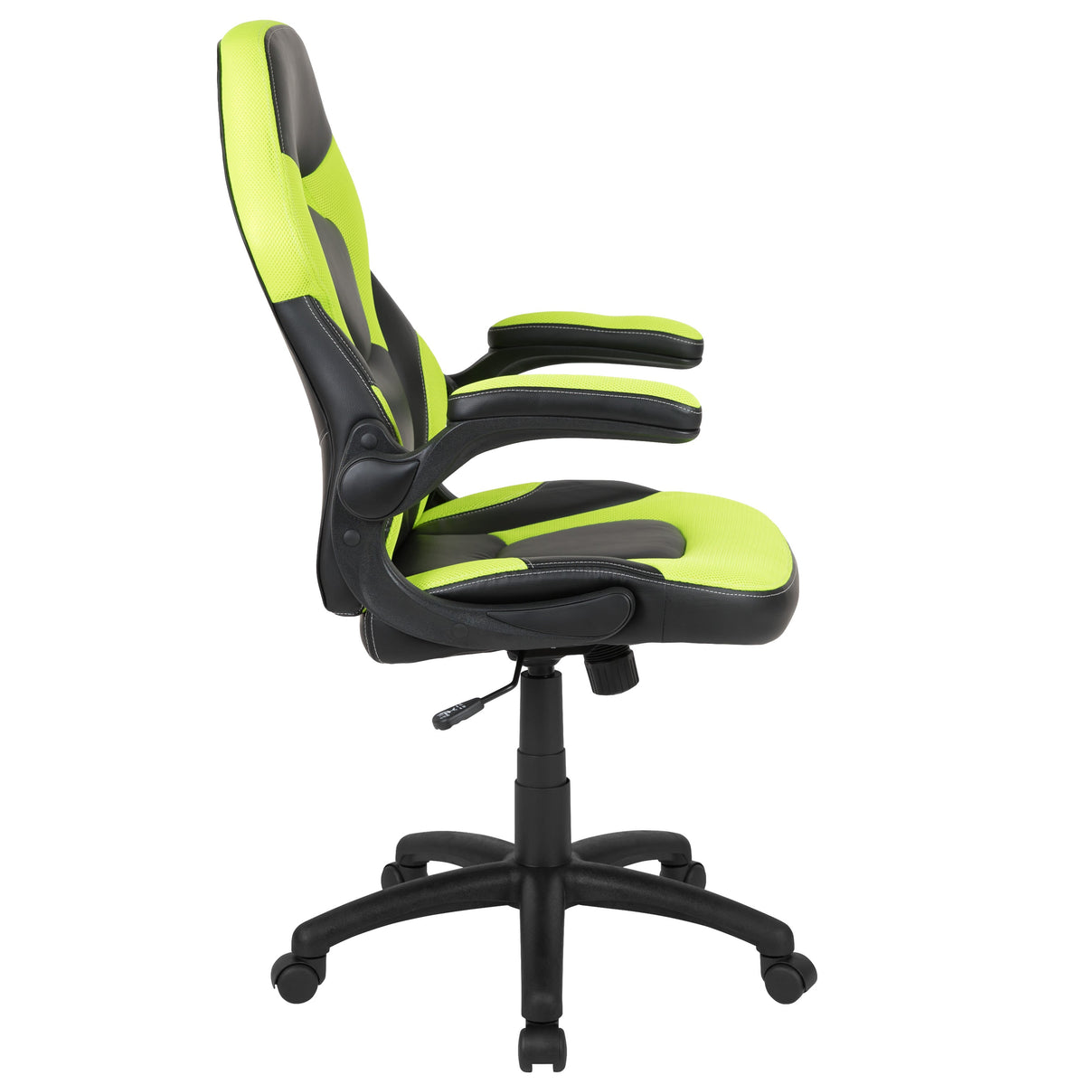 Neon Green |#| High Back Neon Green/Black Racing Style Ergonomic Gaming Chair with Flip-Up Arms