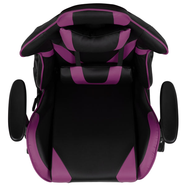 Purple |#| Racing Gaming Ergonomic Chair with Fully Reclining Back in Purple LeatherSoft