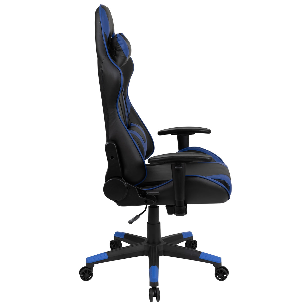 Blue |#| Racing Gaming Ergonomic Chair with Fully Reclining Back in Blue LeatherSoft