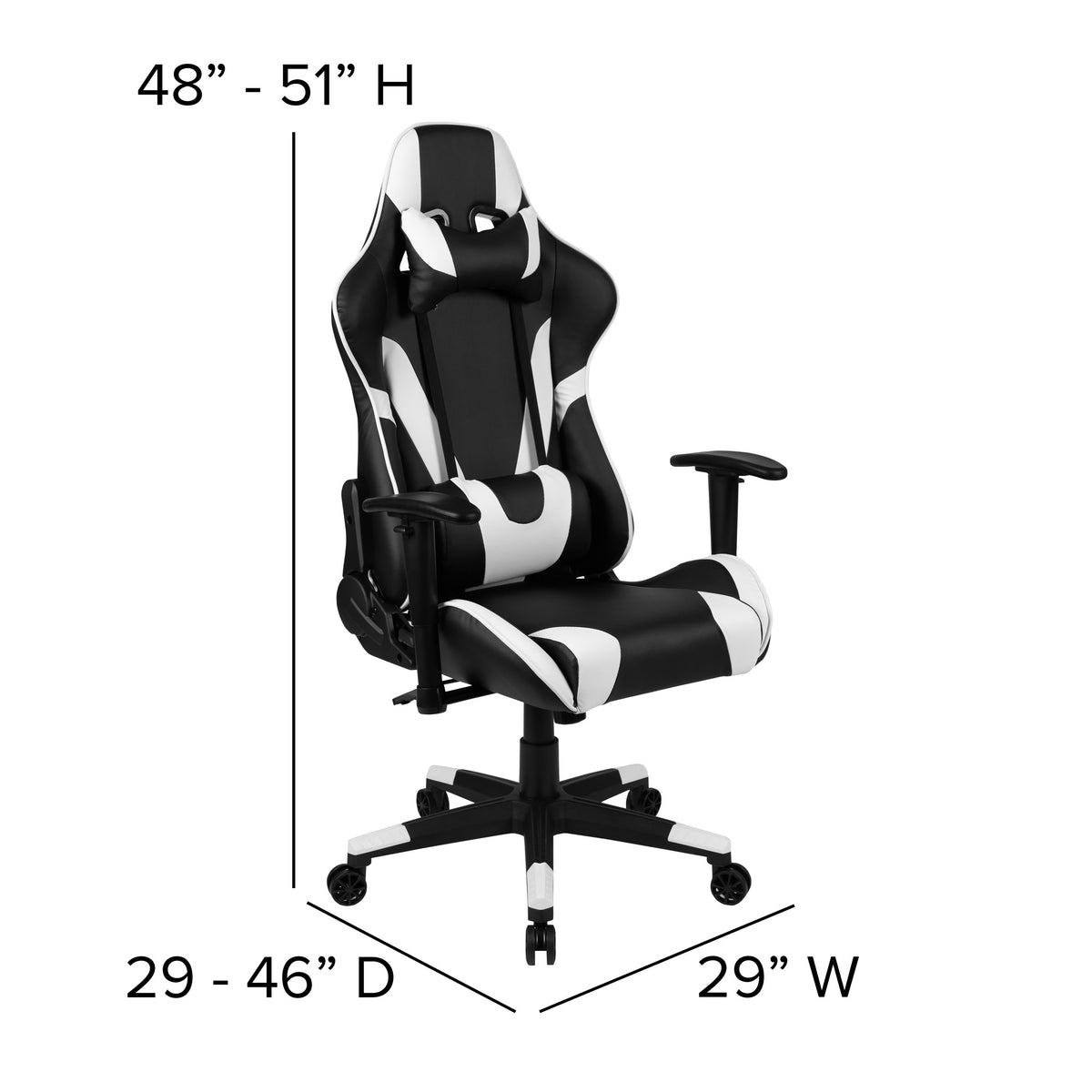 Black |#| Racing Gaming Ergonomic Chair with Fully Reclining Back in LeatherSoft