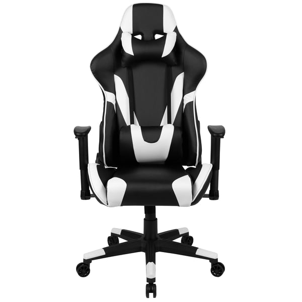 Black |#| Racing Gaming Ergonomic Chair with Fully Reclining Back in LeatherSoft