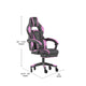 Black with Purple Trim |#| Office Gaming Chair with Skater Wheels & Reclining Arms - Purple LeatherSoft