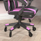 Black with Purple Trim |#| Office Gaming Chair with Skater Wheels & Reclining Arms - Purple LeatherSoft