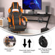 Black with Orange Trim |#| Office Gaming Chair with Skater Wheels & Reclining Arms - Orange LeatherSoft