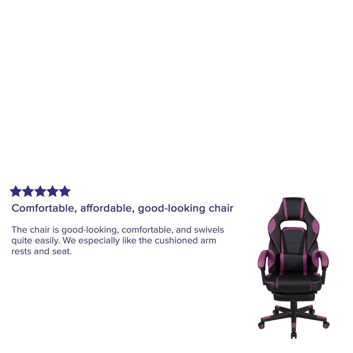 Black with Purple Trim |#| Black/Purple Ergonomic Gaming Chair-Recline Back/Arms-Footrest-Massaging Lumbar