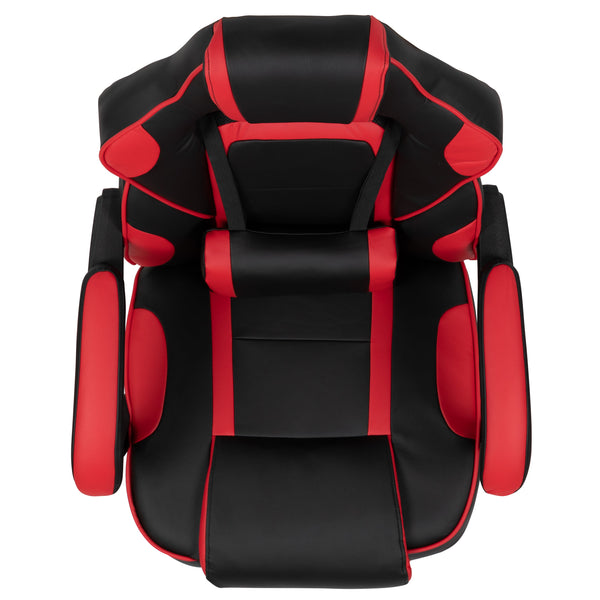 Black with Red Trim |#| Red Ergonomic Gaming Chair - Reclining Back/Arms, Footrest, Massaging Lumbar