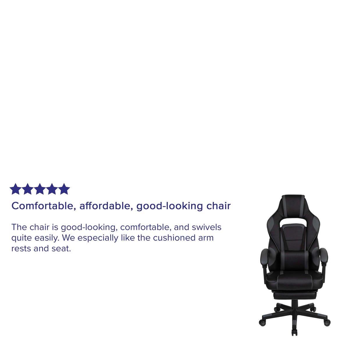 Black with Gray Trim |#| Black/Gray Ergonomic Gaming Chair -Recline Back/Arms, Footrest, Massaging Lumbar