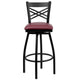 Burgundy Vinyl Seat/Black Metal Frame |#| Black inchXinch Back Swivel Metal Barstool - Burgundy Vinyl Seat