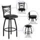 Black Vinyl Seat/Black Metal Frame |#| Black inchXinch Back Swivel Metal Barstool - Black Vinyl Seat