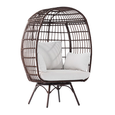 Zola Commercial Indoor/Outdoor Oversized Wicker Egg Swivel Lounge Chair with 4 Cushions for Living Room, Patio, and Backyard Use - View 1