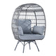 Gray Cushions/Gray Frame |#| Commercial Indoor/Outdoor Wicker Swivel Lounge Chair with 4 Cushions in Gray