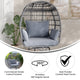 Gray Cushions/Gray Frame |#| Commercial Indoor/Outdoor Wicker Swivel Lounge Chair with 4 Cushions in Gray