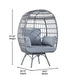 Gray Cushions/Gray Frame |#| Commercial Indoor/Outdoor Wicker Swivel Lounge Chair with 4 Cushions in Gray