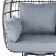 Gray Cushions/Gray Frame |#| Commercial Indoor/Outdoor Wicker Swivel Lounge Chair with 4 Cushions in Gray