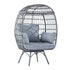 Zola Commercial Indoor/Outdoor Oversized Wicker Egg Swivel Lounge Chair with 4 Cushions for Living Room, Patio, and Backyard Use