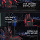 Black Gaming Desk and Chair With Massage and Slide-Out Footrest, Headrest Pillow